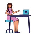 female doctor working desk laptop Royalty Free Stock Photo