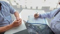 Female doctors, specialists in treatment, make an appointment to meet patients after x-ray and give advice, explain medical Royalty Free Stock Photo