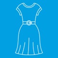 Female dress with belt icon, outline style Royalty Free Stock Photo