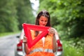 Female driver after her car has broken down Royalty Free Stock Photo