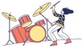 Female Drummer in Action, Live Performance Vector Illustration, vector design Generative AI Royalty Free Stock Photo