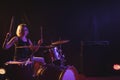 Female drummer performing in nightclub Royalty Free Stock Photo