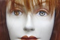 Female dummy head detail. Artificial woman. Imitation of life