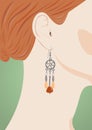 Female ear with jeweller