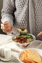 Female Eat Delicious Indonesian Chicken Noodles Mie Ayam Royalty Free Stock Photo