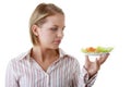 Female eating her salad Royalty Free Stock Photo