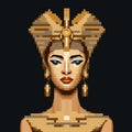 Sphinx Sleeve Decoration: Luminous 3d Pixel Art Illustration