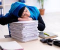 Female employee in hijab working in the office Royalty Free Stock Photo