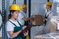 Female engineer controlling work