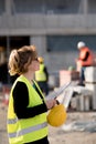 Female engineer posing