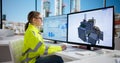Female Engineer Using 3D Software Royalty Free Stock Photo