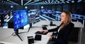 Female Engineer Using Scada System Royalty Free Stock Photo