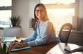 Female entrepreneur at desk