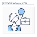 Female entrepreneur line icon