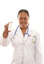 Female Ethnic Doctor with pharmaceuticals Royalty Free Stock Photo
