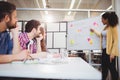 Female executive explaining colleagues at creative office Royalty Free Stock Photo