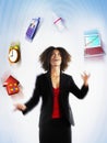 Female Executive Juggling Responsibilities Royalty Free Stock Photo