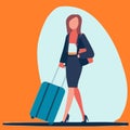 Female executive traveler graphical vector svg