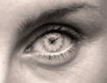 Female eye with clock face Royalty Free Stock Photo