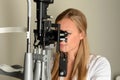 Female Eye Doctor in Examination Room Royalty Free Stock Photo