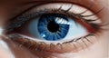 Female Eye with Extreme Long False Eyelashes. Eyelash Extensions. Makeup, Cosmetics, Beauty concept. Close up, Macro shot