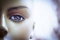 Female eye portrait of a mannequin Royalty Free Stock Photo