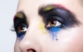 Female eye with unusual artistic painting makeup Royalty Free Stock Photo