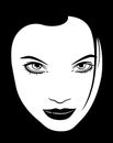 Female Face Black White Silhouette Outline