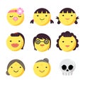 female face emoji set