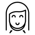 Female face liposuction icon outline vector. Cosmetic body