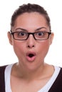 Female facial expression shock Royalty Free Stock Photo