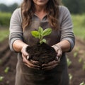 Female Famer Hands Holding Soil Royalty Free Stock Photo