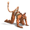 Female Fantasy Figure Tiger Royalty Free Stock Photo