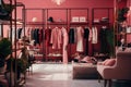 Female fashion shop interior, dummy Royalty Free Stock Photo