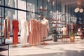 Female fashion shop interior, dummy Royalty Free Stock Photo