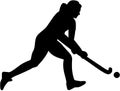 Female field hockey player silhouette