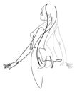 Female Figure Continuous Line Vector Graphic