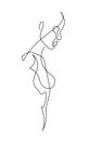Female Figure Continuous Vector Line Art 3 Royalty Free Stock Photo