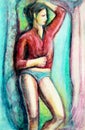 Female figure painting