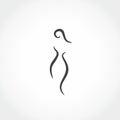 female figure woman silhouette icon line illustration