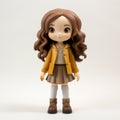 Bold Chromaticity: Charlotte Vinyl Toy Figure With Wavy Brown Hair