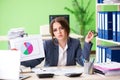 Female financial manager presenting graph chart sitting in the o Royalty Free Stock Photo