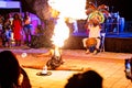 Fire Breather Performance in ATLANTIS Bahamas Resort Royalty Free Stock Photo