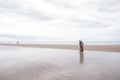 Female fishermen looking for shellfish