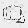 Female Fist. Women Rights. Girl Power. Vector Illustration Isolated