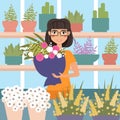 Female florist in shop