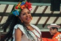 Female folk dancer performing a typical dance Royalty Free Stock Photo