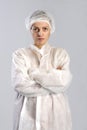 Female food factory worker Royalty Free Stock Photo