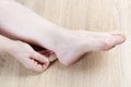 Female foot and arm Royalty Free Stock Photo