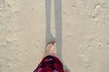 Female Foot on Beach Sand Royalty Free Stock Photo